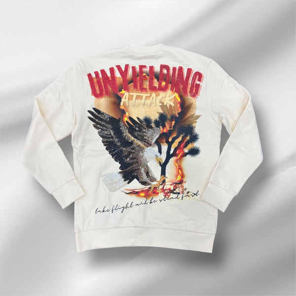 Reelistik "Unyielding Attack" Rhinestone Crewneck
