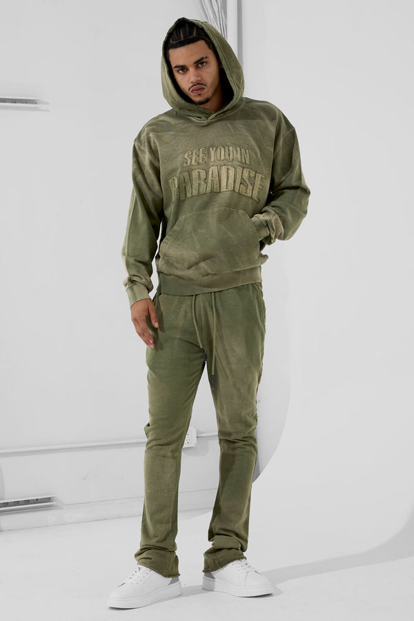 See You In Paradise Oasis Washed Pullover Hoodie & Stacked Pants Set
