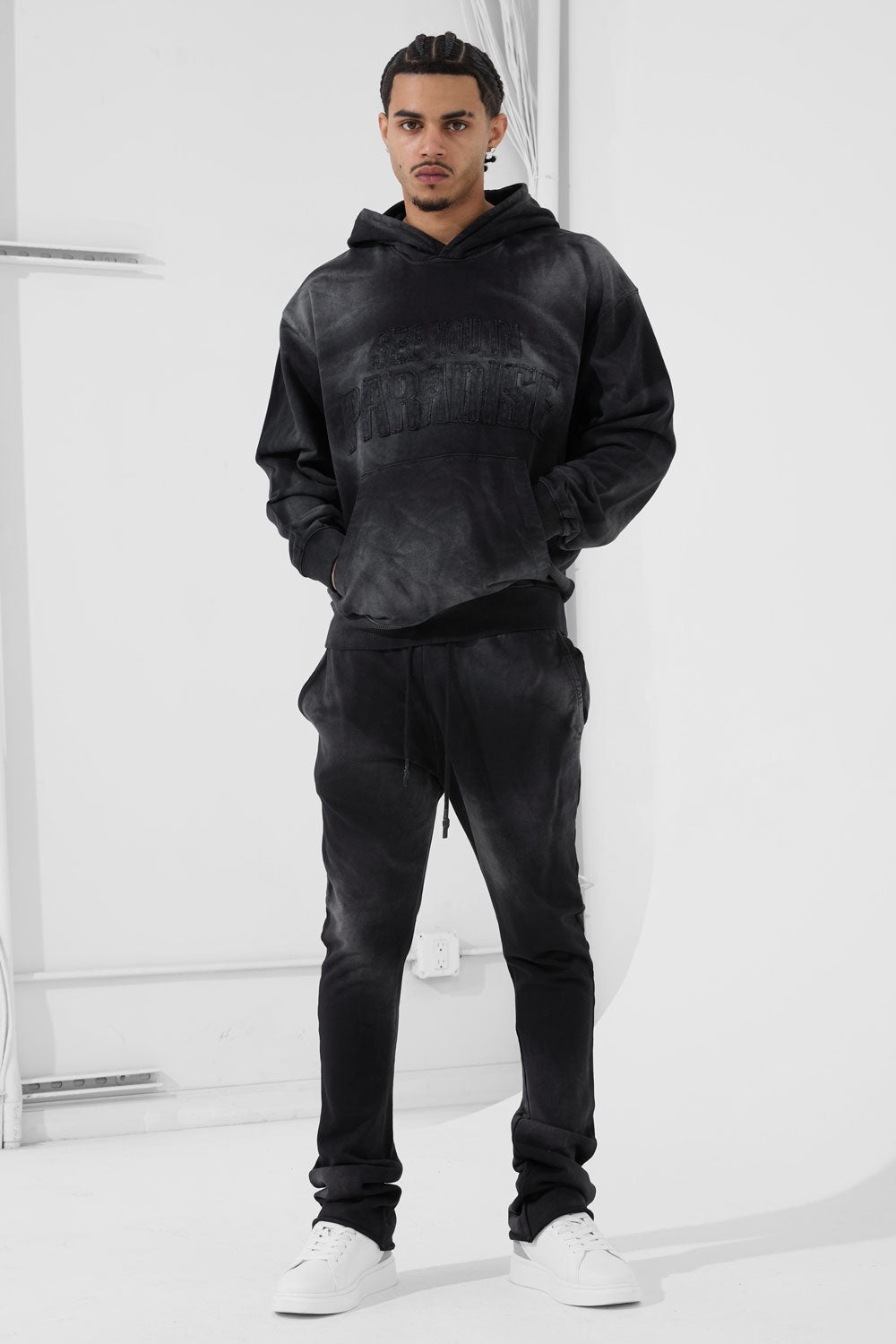 See You In Paradise Oasis Washed Pullover Hoodie & Stacked Pants Set