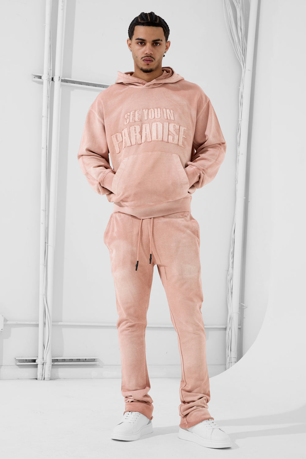 See You In Paradise Oasis Washed Pullover Hoodie & Stacked Pants Set